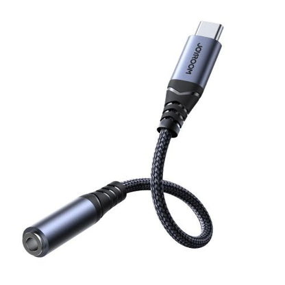 Joyroom adapteris DAC Type-C į 3.5 mm Mini Jack, 60 W, 0.14m, (SY-C01), juoda spalva