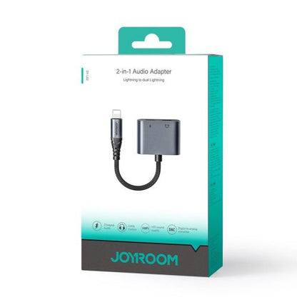 Joyroom adapteris DAC 2-in-1 Lightning į Lightning/ Lightning, 60 W, 0.12m, (JR-SY-L02), juoda spalva