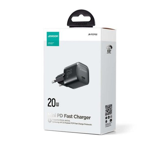 Joyroom kelioninis įkroviklis Mini Type-C, PD 20 W, (JR-TCF02), juoda spalva