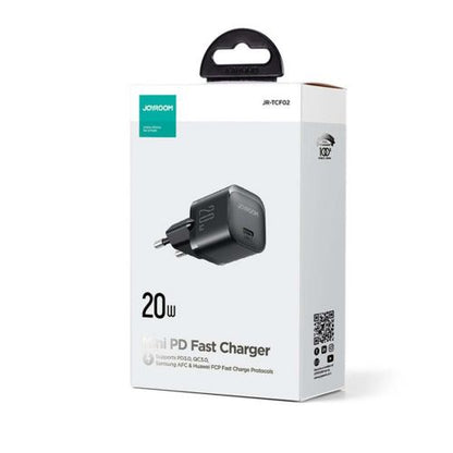 Joyroom kelioninis įkroviklis Mini Type-C, PD 20 W, (JR-TCF02), juoda spalva