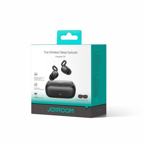 Joyroom ausinės Cozydots Series Bluetooth True belaidis BT 5.3, TWS, ANC, skirtas Sleeping, (JR-TS1), juoda spalva