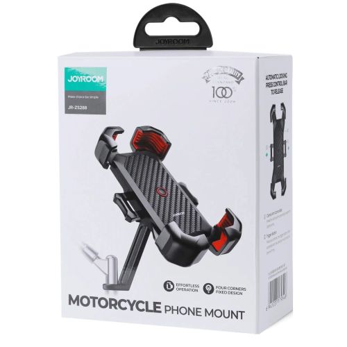 Joyroom Motorcycle Mount telefono laikiklis, 4.7 - 7 inch, (JR-ZS288), juoda spalva