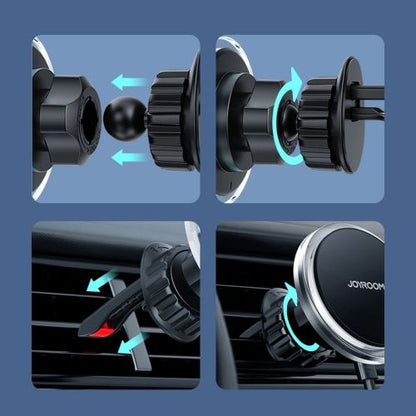 Joyroom automobilinis laikiklis belaidis įkroviklis MagSafe (Air Outlet Version) 15 W, (JR-ZS291), juoda spalva
