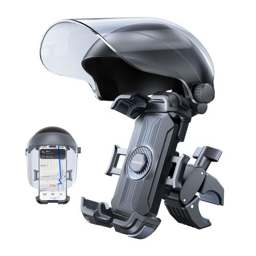 Joyroom Mount Bike/Scooter Smart telefono laikiklis (4.7 - 7,0 inch), su Sun Visor, (JR-ZS526), juoda spalva