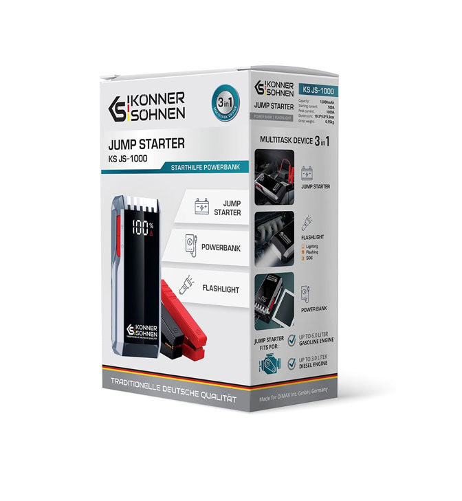 Paleidėjas starteris power bank 1000A, 12Ah, KS JS-1000, KÖNNER & SÖHNEN
