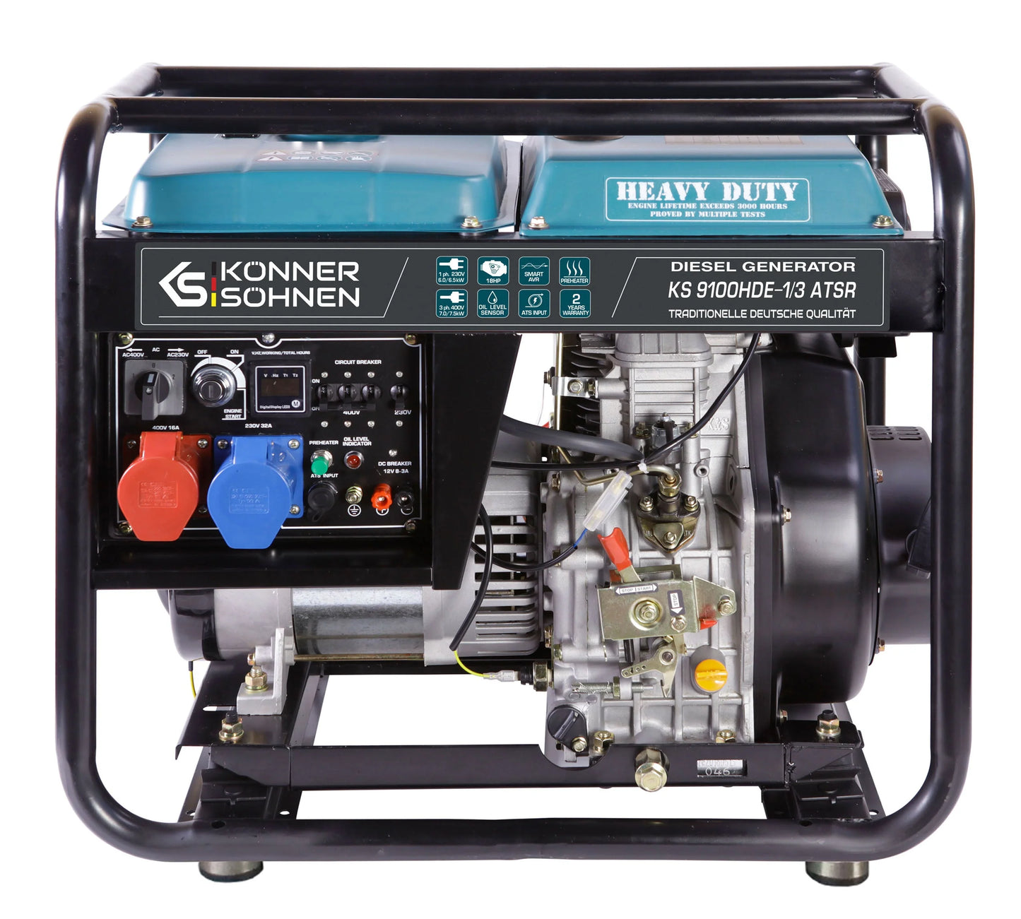 Dyzelinis generatorius 7500W, KS 9100HDE-1/3 ATSR  (EURO V), KÖNNER & SÖHNEN