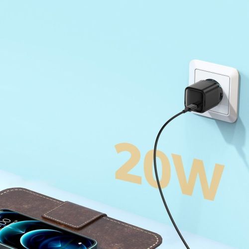 Joyroom kelioninis įkroviklis Type-C, QC 3.0, PD 3.0, AFC, 20 W, (L-P202), juoda spalva