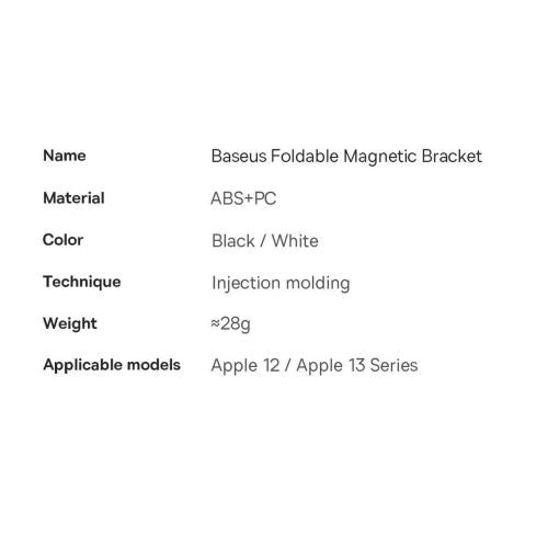 Baseus įrankis Foldable magnetinis Bracket (LUXZ010002), balta spalva