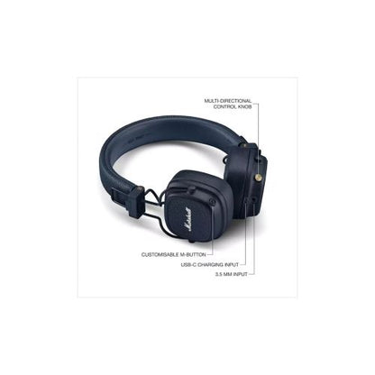 Marshall Major V Bluetooth belaidis ant ausų ausinės Limited Edition, mėlyna spalva