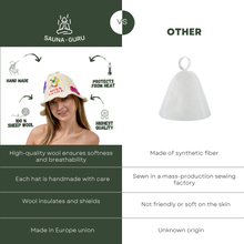 Czapka do sauny 'Miss Sauna' 100% wełna