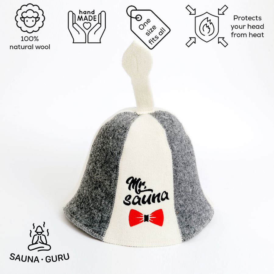 Sauna Hat 'Mr. Sauna', 100% Wool