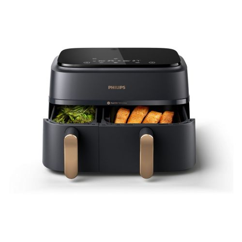 Philips Airfryer 3000 Series Dual Basket NA35200, 9L, juoda spalva