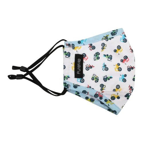 PureMe daugkartinė / reguliuojama kaukė Kids 2 pcs N95 filters inside the package, traktoriaus raštas spalva
