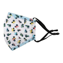 PureMe daugkartinė / reguliuojama kaukė Kids 2 pcs N95 filters inside the package, traktoriaus raštas spalva