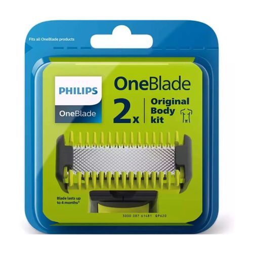 Philips Shaver OneBlade Replacement Blades su Body rinkinys QP620/50 (2 vnt.), pilka spalva