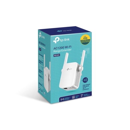 TP-Link Range Extender RE305 AC1200 belaidis Dual Band, 1200Mbps, 802.11ac,, balta spalva