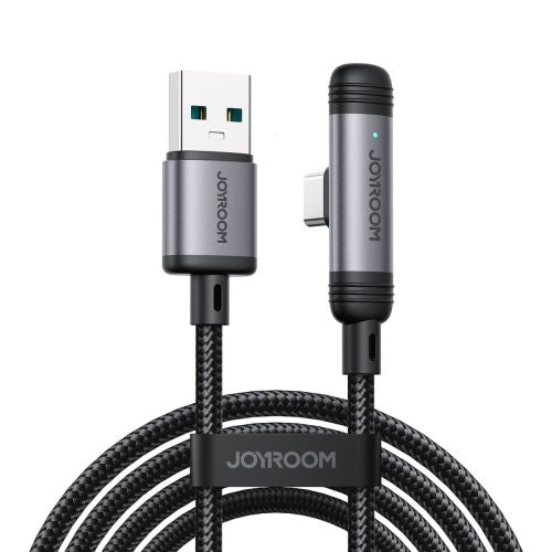 Joyroom USB - Type-C EnjoyX Series 90 Degree laidas A56, 3A, 480mb/s, 1.2m, (S-A56), juoda spalva