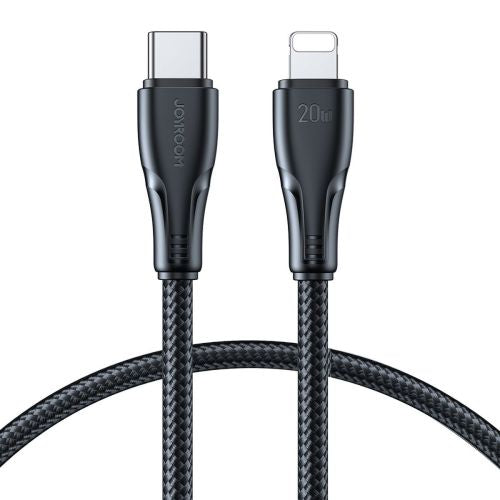 Joyroom Type-C - Lightning Surpass Series greitasis įkrovimas ir duomenų laidas PD 20 W, 1.2m, (S-CL020A11), juoda spalva