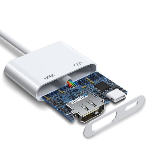 Joyroom keitiklis Lightning (male) į skaitmeninis HDMI (female) + Lightning (female), FullHD 1080p, 60Hz, (S-H141), balta