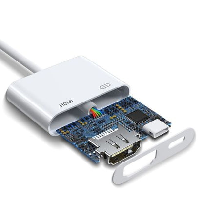Joyroom keitiklis Lightning (male) į skaitmeninis HDMI (female) + Lightning (female), FullHD 1080p, 60Hz, (S-H141), balta