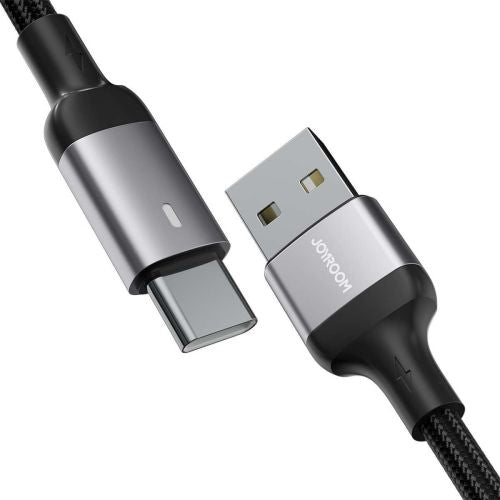 Joyroom USB - Type-C duomenų laidas, 3A, 1.2m, (S-UC027A10), juoda spalva