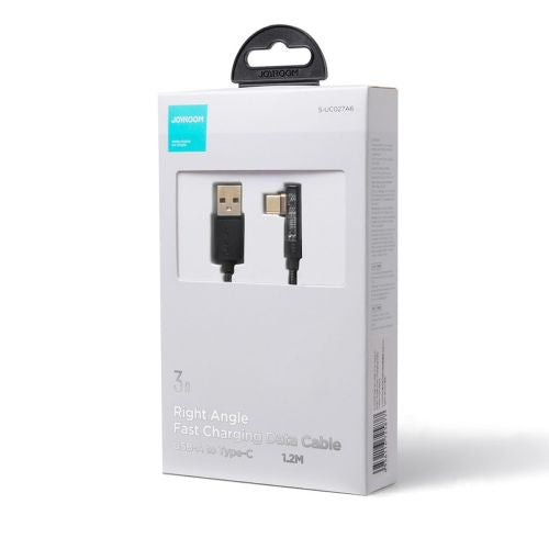Joyroom Gaming laidas Type-C (Angled) - USB (Straight) laidas 3A, 480mb/s, 1.2m, (S-UC027A6), juoda spalva