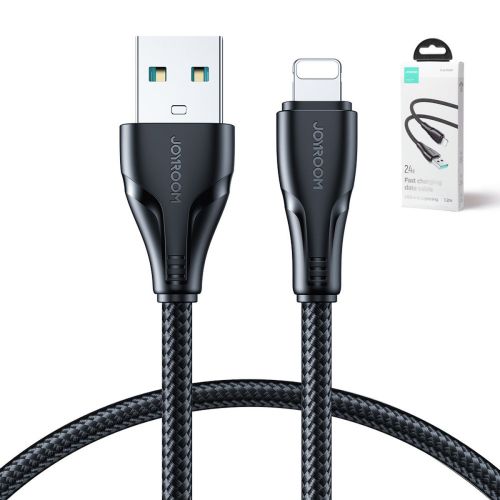 Joyroom USB - Lightning laidas Surpass Series, 2.4A, 1.2m, (S-UL012A11), juoda spalva