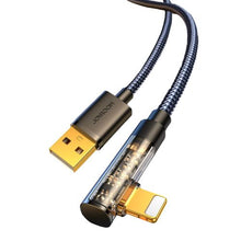 Joyroom Gaming laidas Lightning (Angled) - USB (Straight) laidas 2.4A, 480mb/s, 1.2m, (S-UL012A6), juoda spalva