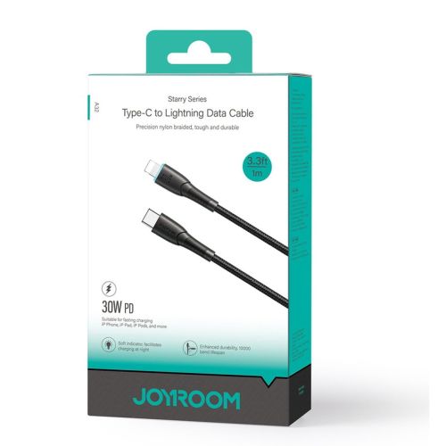 Joyroom Type-C į Lightning Starry Series laidas A32, 30 W, 480mb/s, 1m, (SA32-CL3), juoda spalva