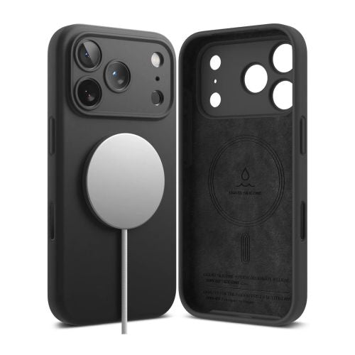 Ringke iPhone 17 Pro Max dėklas Silicone magnetinis, juoda spalva