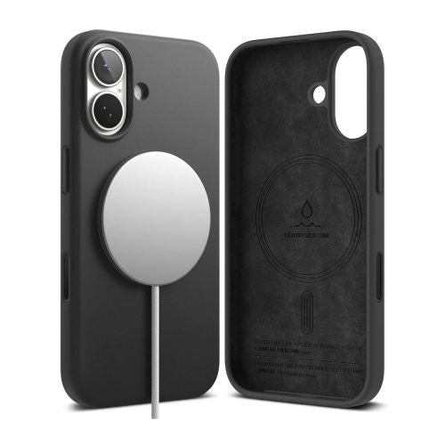Ringke iPhone 17 dėklas Silicone magnetinis, juoda spalva