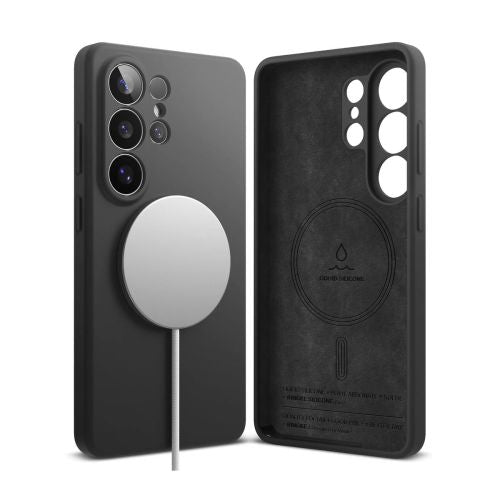 Ringke Galaxy S26 Ultra dėklas Silicone magnetinis, juoda spalva
