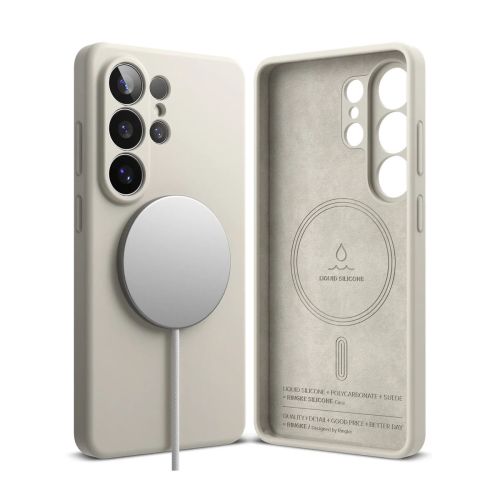 Ringke Galaxy S26 Ultra dėklas Silicone magnetinis, akmens spalva