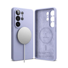 Ringke Galaxy S26 Ultra dėklas Silicone magnetinis Lavender, juoda spalva