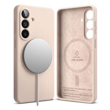 Ringke Galaxy S26 dėklas Silicone magnetinis, rožinio smėlio spalva