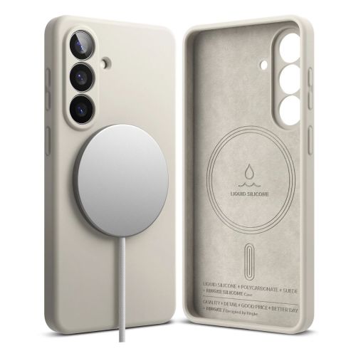 Ringke Galaxy S26 dėklas Silicone magnetinis, akmens spalva