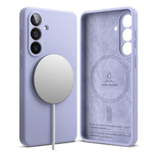 Ringke Galaxy S26 dėklas Silicone magnetinis Lavender, juoda spalva