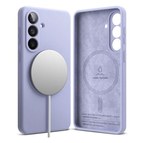 Ringke Galaxy S26 dėklas Silicone magnetinis Lavender, juoda spalva