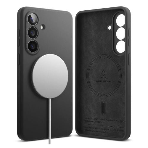 Ringke Galaxy S26 Plus dėklas Silicone magnetinis, juoda spalva