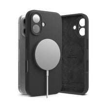Ringke iPhone 16 dėklas Silicone magnetinis, juoda spalva
