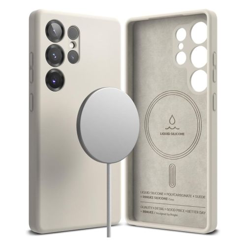 Ringke Galaxy S25 Ultra dėklas Silicone magnetinis, akmens spalva