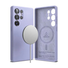 Ringke Galaxy S25 Ultra dėklas Silicone magnetinis Lavender, juoda spalva