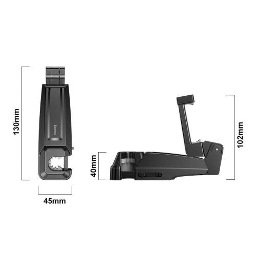 Baseus automobilinis laikiklis Back Seat Headrest Phone Bracket laikiklis hook skirtas 4.0-6.5 inch (SUHZ-A01), juoda spalva