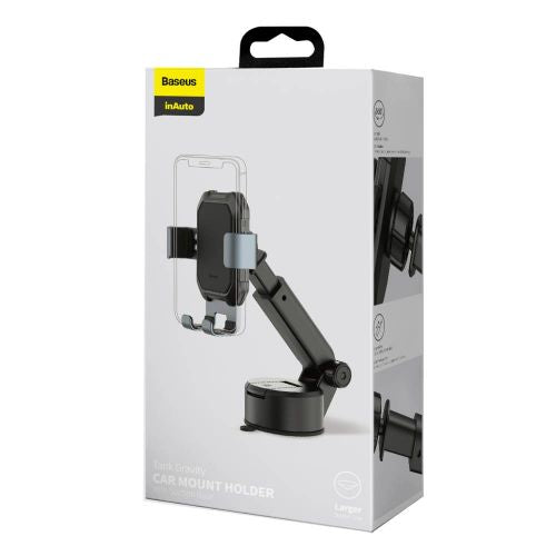 Baseus automobilinis laikiklis Tank Gravity telefono laikiklis su suction base Tarnish (SUYL-TK01), juoda spalva