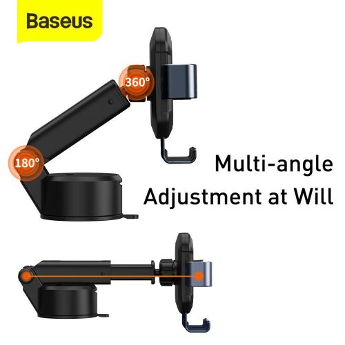 Baseus automobilinis laikiklis Tank Gravity telefono laikiklis su suction base Tarnish (SUYL-TK01), juoda spalva