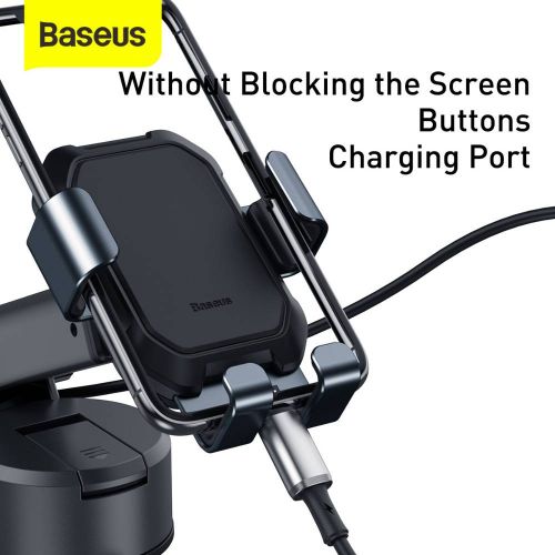 Baseus automobilinis laikiklis Tank Gravity telefono laikiklis su suction base Tarnish (SUYL-TK01), juoda spalva