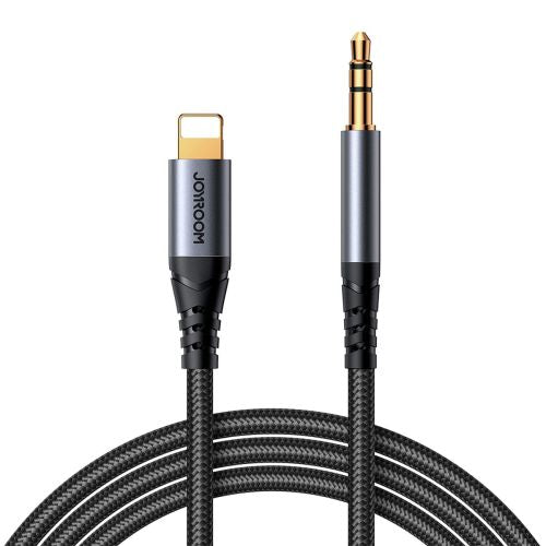 Joyroom keitiklis Lightning į 3.5 mm Mini Jack laidas skirtas iPhones ir iPads, 1.2m, (SY-A06), juoda spalva