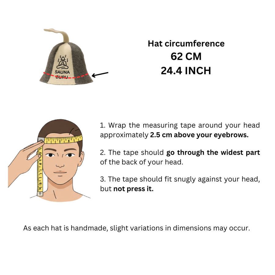 Czapka do sauny „Sauna Guru” 100% wełna