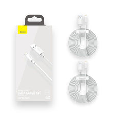 Baseus Lightning Simple Wisdom laidas (2 vnt./set) 2.4A 1.5m (TZCALZJ-02), balta spalva