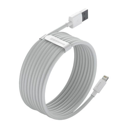 Baseus Lightning Simple Wisdom laidas (2 vnt./set) 2.4A 1.5m (TZCALZJ-02), balta spalva